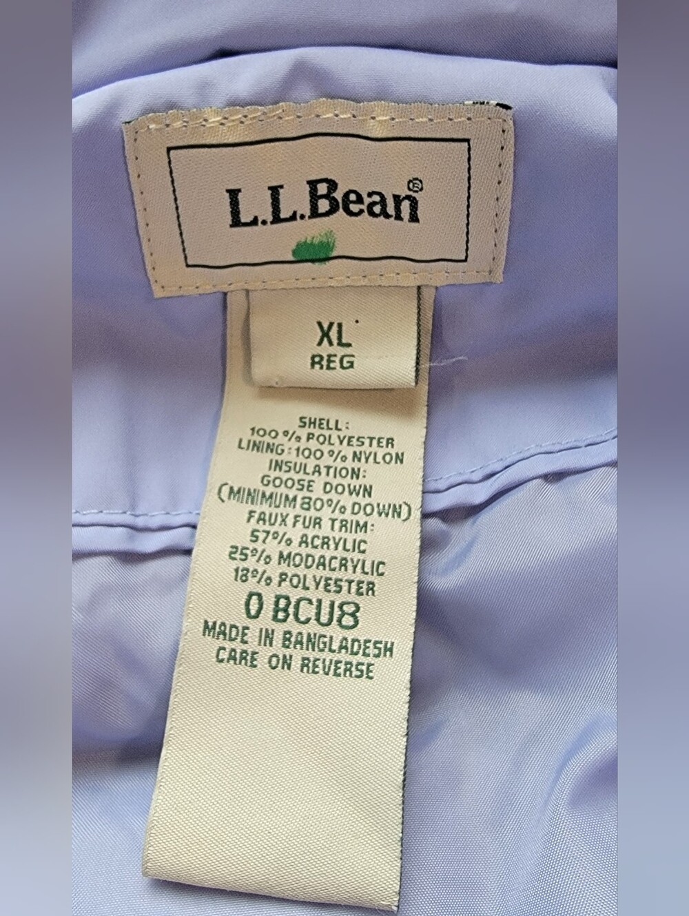 L.L. Bean Long Hooded Puffer Coat in Light Blue - Picture 4 of 10